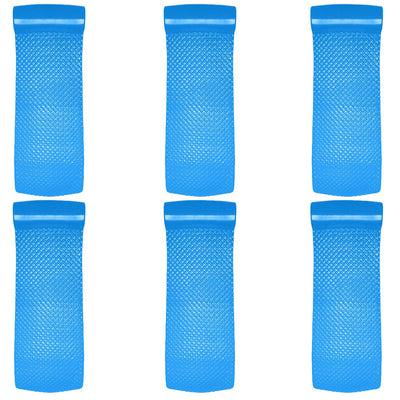 Texas Recreation Super Soft 70" Foam Mat Raft Lounger Pool Float, Blue (6 Pack)