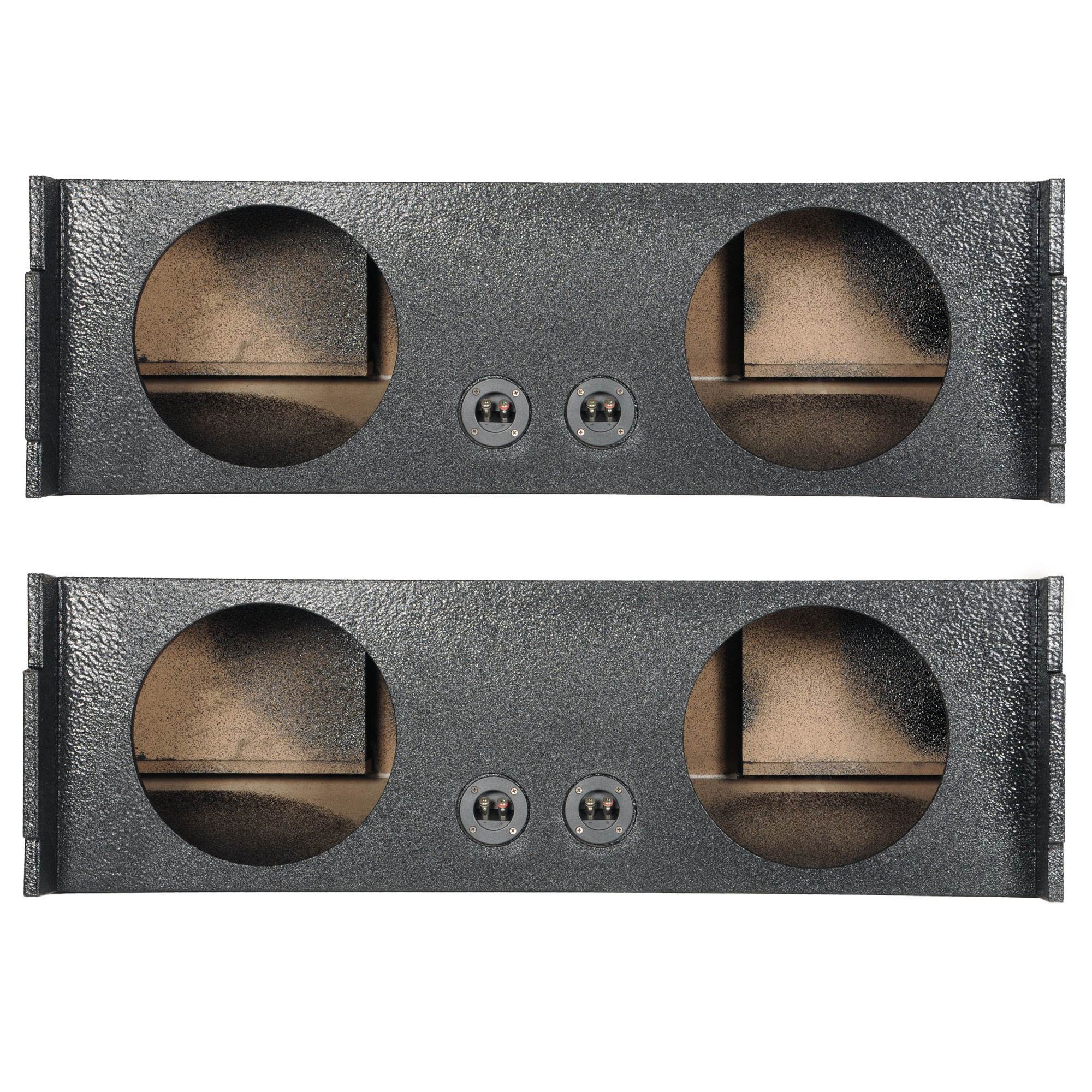 Q Power 2 Hole 10 Inch Vented Subwoofer Enclosure Sub Box for SUV (2 Pack)