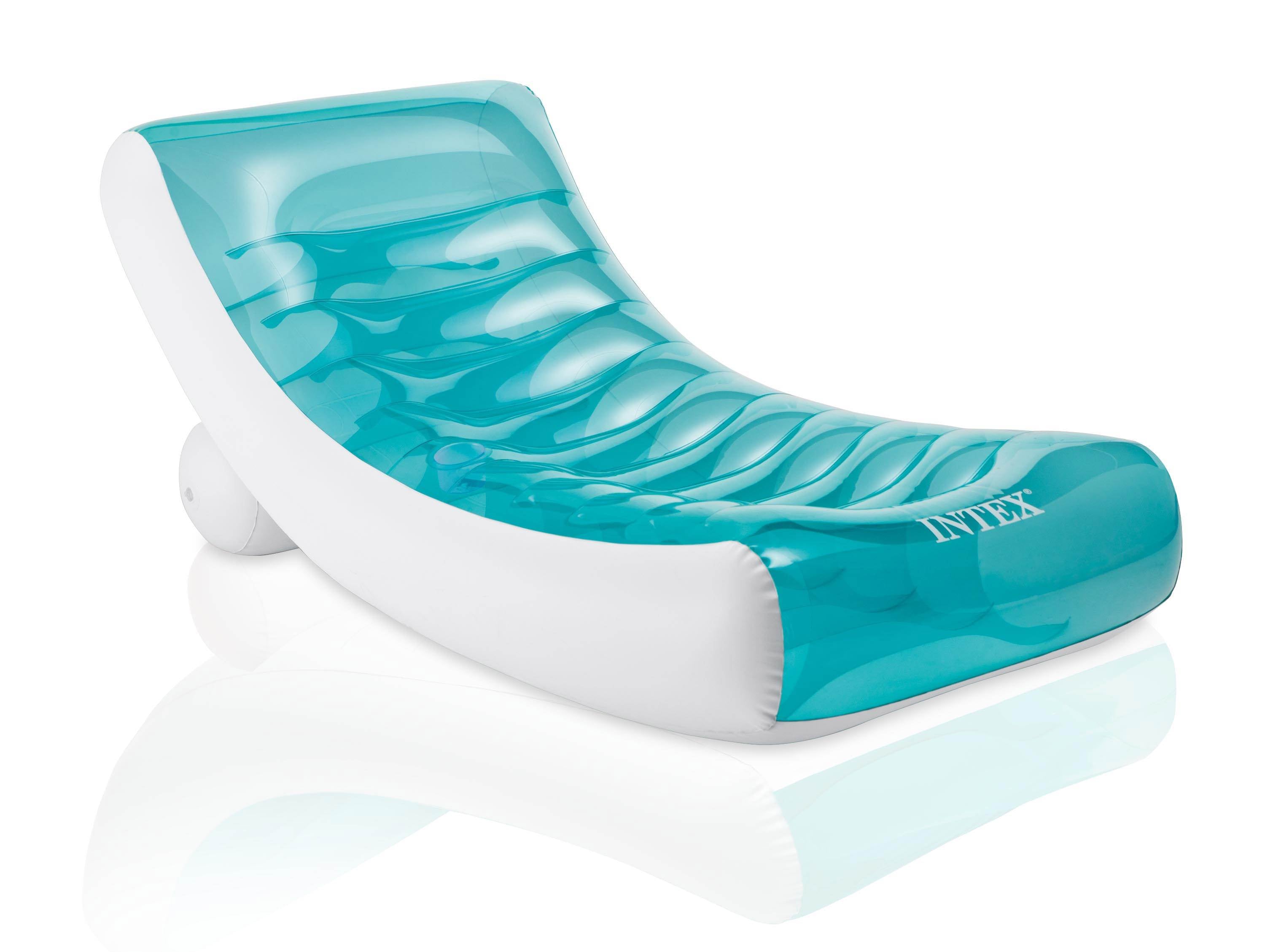 Intex Inflatable Rockin' Lounge Pool Floating Raft Chair with Cupholder (4 Pack)