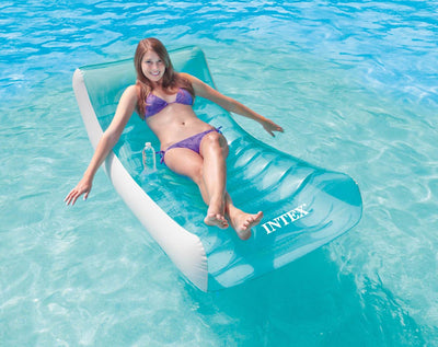 Intex Inflatable Rockin' Lounge Pool Floating Raft Chair with Cupholder (4 Pack)