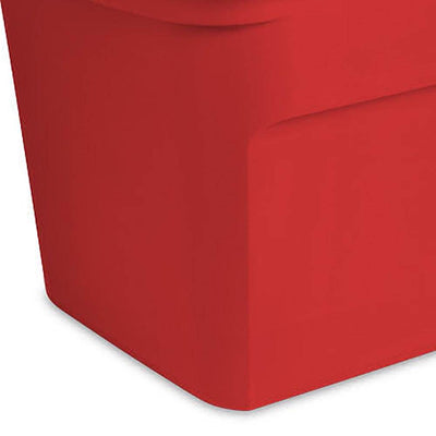 Sterilite 18 Gallon Plastic Stackable Storage Tote Container Bin, Red (16 Pack)