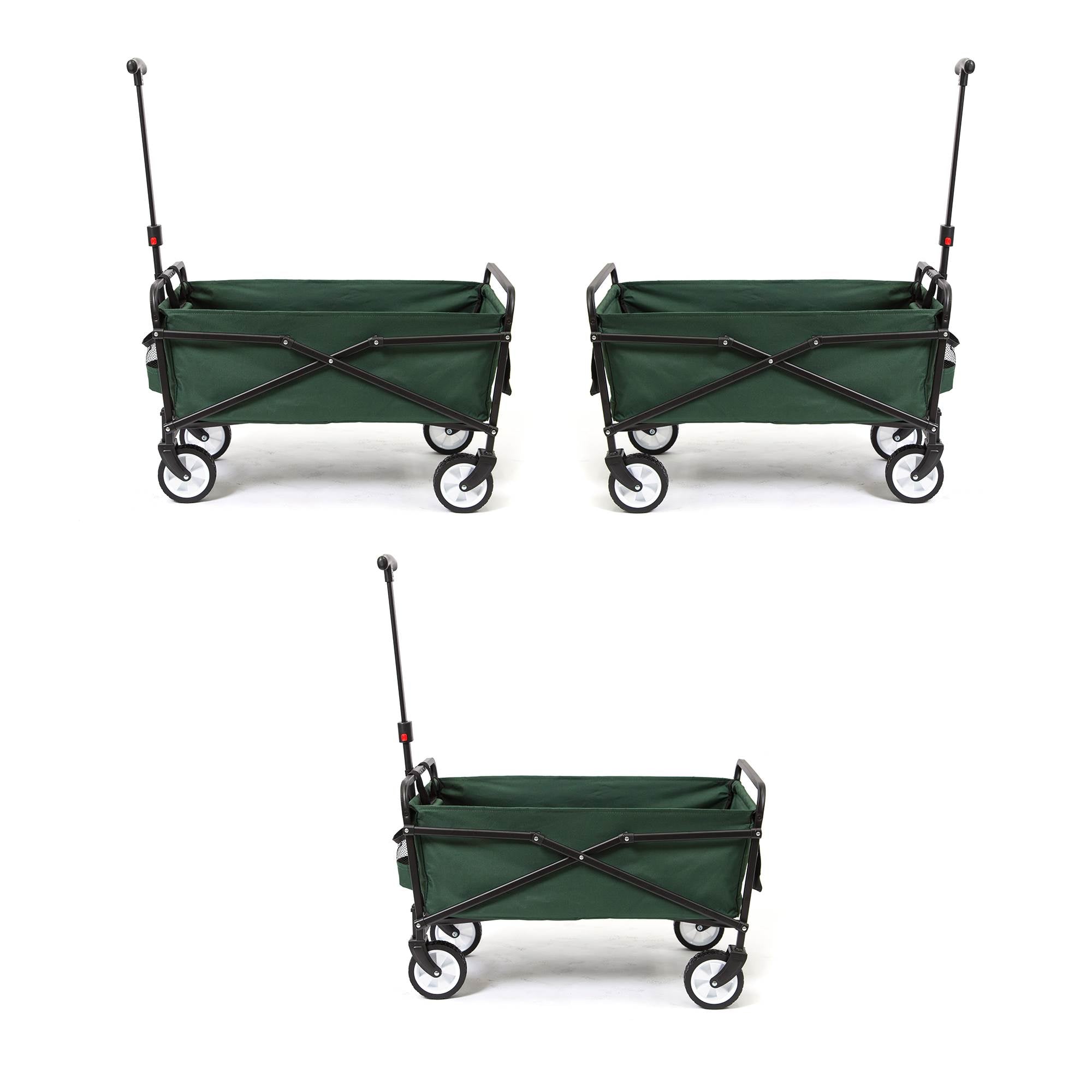 Seina Heavy Duty Compact 150 Pound Capacity Outdoor Utility Cart, Green (3 Pack) - VMInnovations