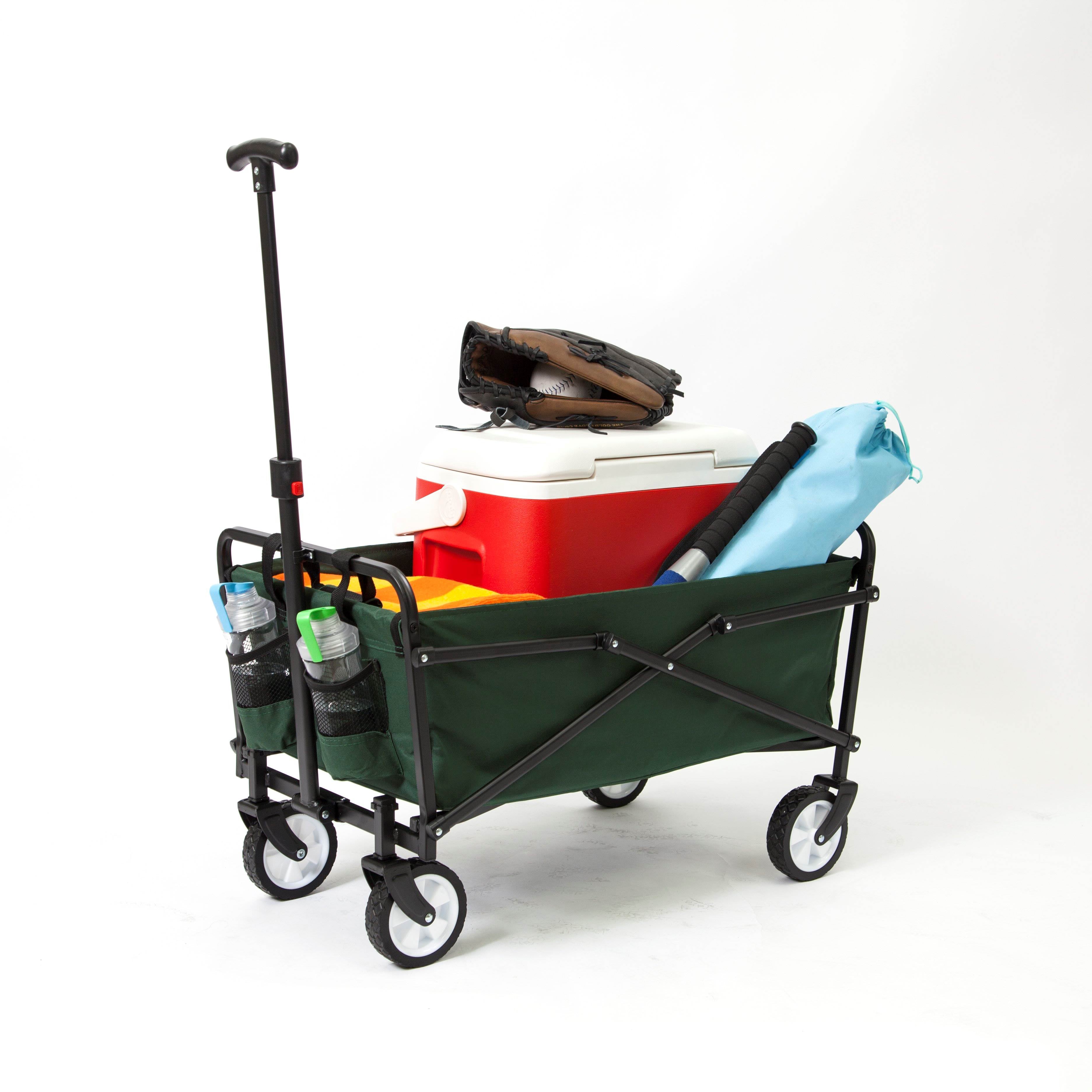 Seina Heavy Duty Compact 150 Pound Capacity Outdoor Utility Cart, Green (3 Pack) - VMInnovations