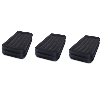 Intex Dura-Beam Pillow Rest Air Mattress Bed w/ Built-In Pump, Twin (3 Pack)