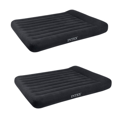 Intex Dura Beam Pillow Rest Classic Airbed with Built-In Pump, Queen (2 Pack)