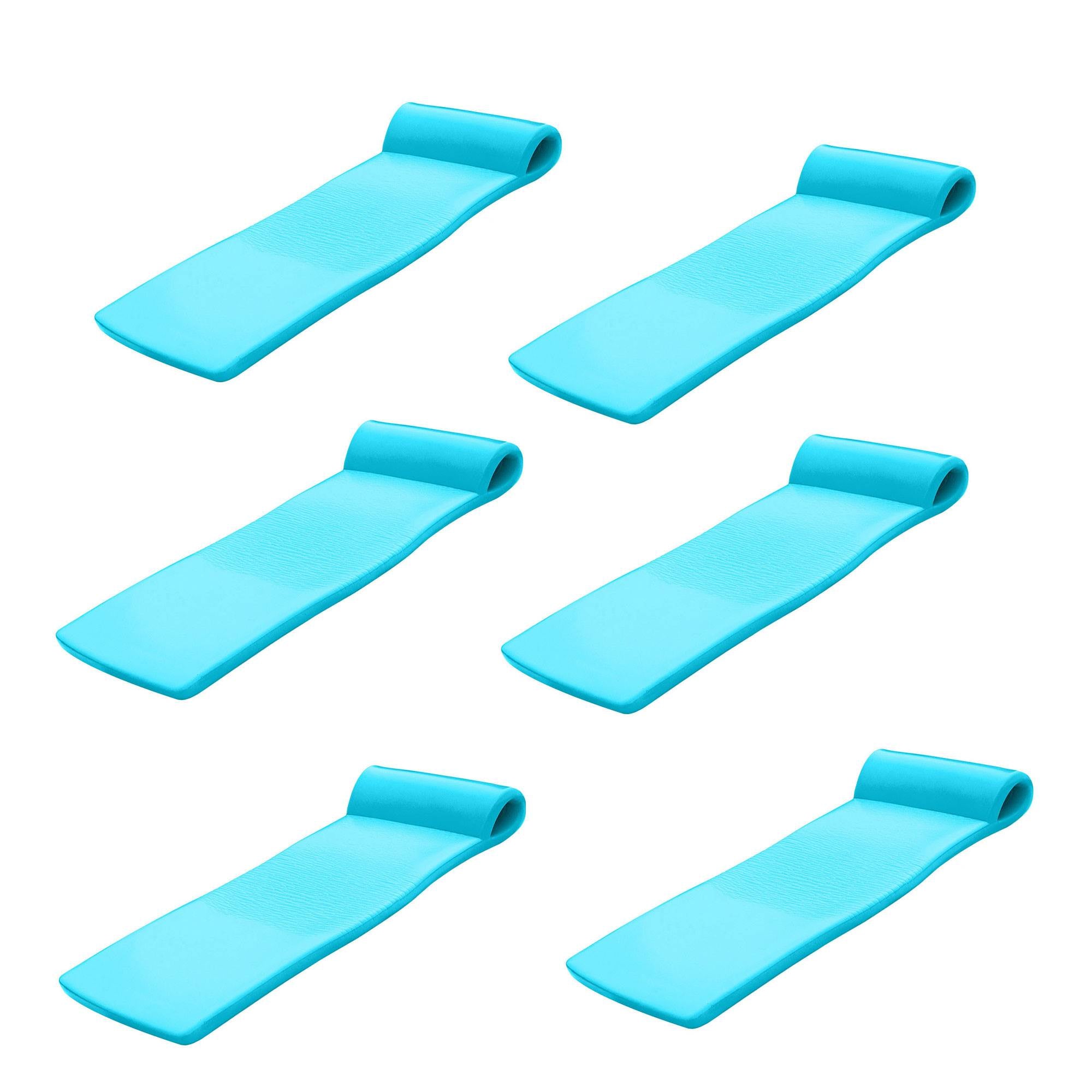 TRC Recreation Sunsation 70 Inch Foam Raft Lounger Pool Float, Teal (6 Pack)