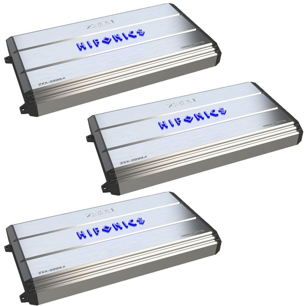 Hifonics ZXX 2000.4 2000W 4 Channel Class A/B Bridgeable Car Amplifier (3 Pack)