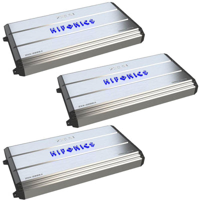 Hifonics ZXX 2000.4 2000W 4 Channel Class A/B Bridgeable Car Amplifier (3 Pack)