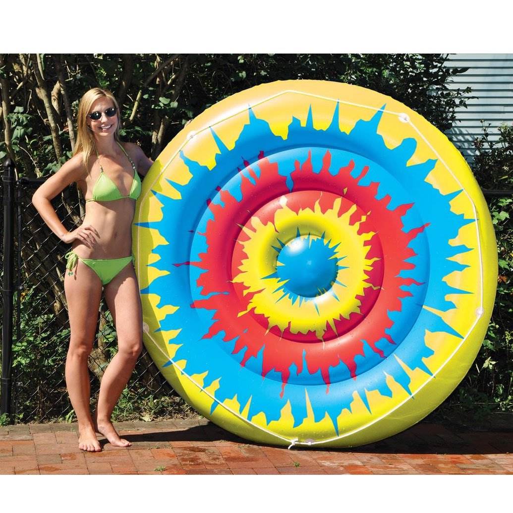 Swimline Swimming Pool Tie Dye Giant Inflatable Island Pool Toy Float (2 Pack)