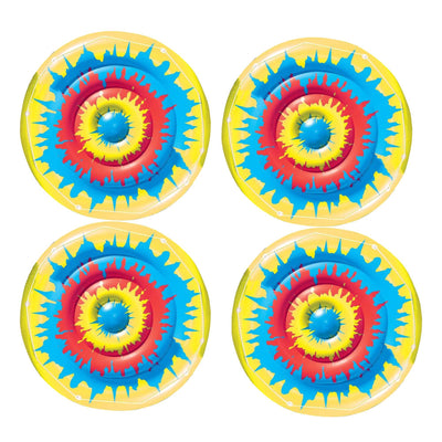 Swimline Swimming Pool Tie Dye Giant Inflatable Island Pool Toy Float (4 Pack)