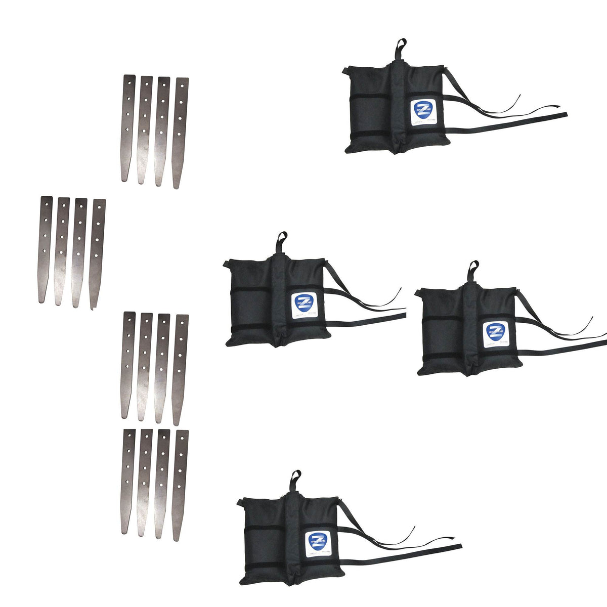 Z Shade Canopy Leg Weight Bags & Z Shade Canopy Tent Shelter Stake Kit (4 Pack)