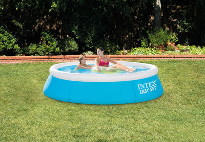 Intex 6ft x 20in Easy Set Inflatable Swimming Pool, Aqua Blue with Pump & Cover