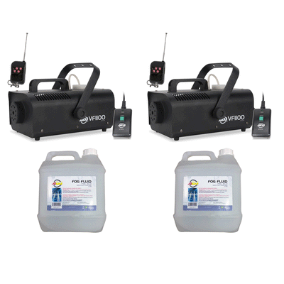 American DJ Fog Machine (2 Pack) and American DJ ECO-FOG 4 Liters (2 Pack)