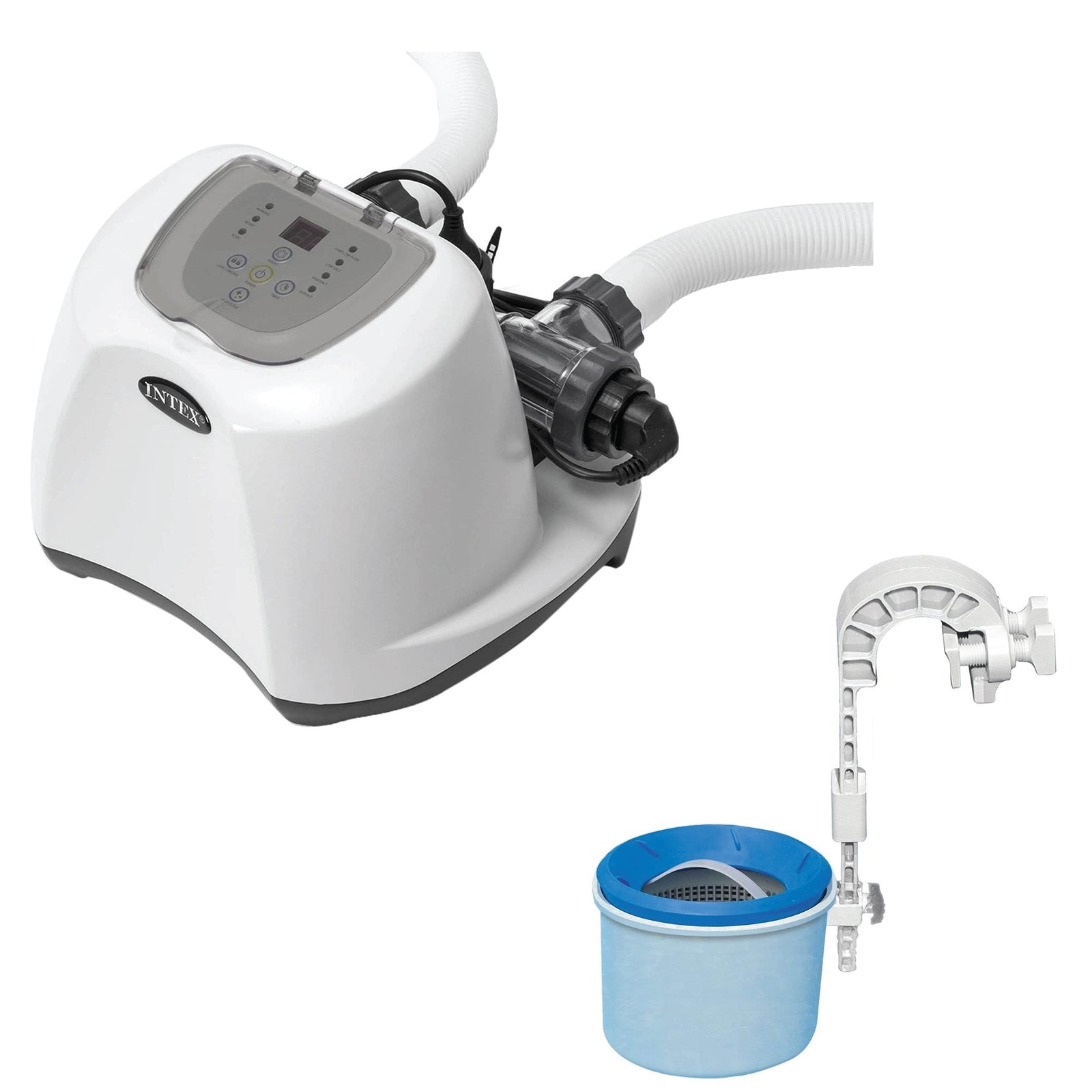 Intex 120V Krystal Clear Saltwater Pool System + Wall Mount Surface Skimmer - VMInnovations