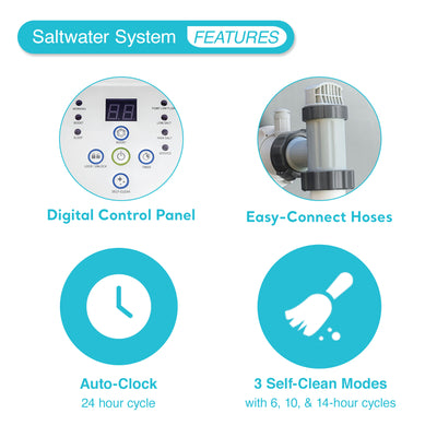 Intex 120V Krystal Clear Saltwater Pool System + Wall Mount Surface Skimmer - VMInnovations
