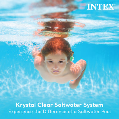 Intex 120V Krystal Clear Saltwater Pool System + Wall Mount Surface Skimmer - VMInnovations