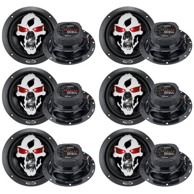 BOSS Skull SK653 6.5" 350W 3 Way Car Coaxial Audio Stereo Speakers (12 Pack)
