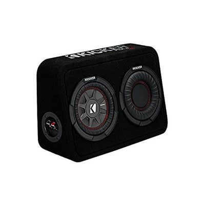Kicker CompRT Compact 6.75" 2 Ohm Subwoofer Vented Enclosure Speaker (2 Pack)