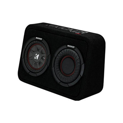 Kicker CompRT Compact 6.75" 2 Ohm Subwoofer Vented Enclosure Speaker (2 Pack)