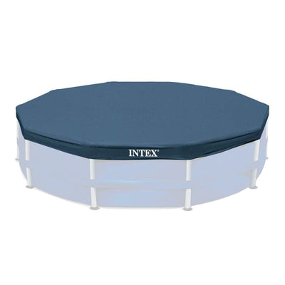 Intex 15 Foot Round Debris Cover and Vinyl Solar Cover for Above Ground Pools