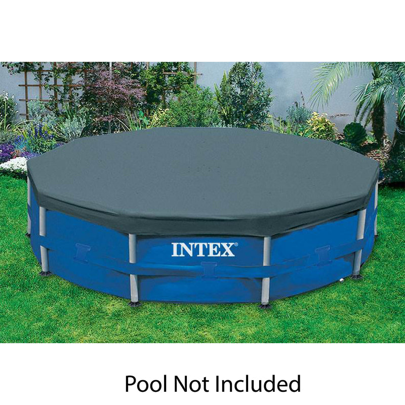 Intex 15 Foot Round Debris Cover and Vinyl Solar Cover for Above Ground Pools