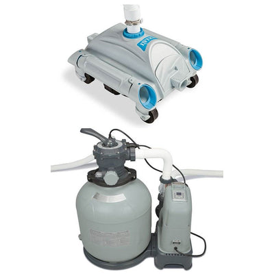Intex Krystal Clear Saltwater System Sand Filter Pump & Automatic Vacuum Set