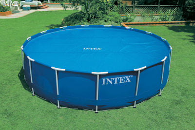 Intex 18 Foot Solar Vinyl Pool Cover and Wall Mounted Automatic Surface Skimmer - VMInnovations