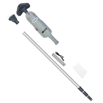 Intex Rechargeable Handheld Swimming Pool Vacuum and 15 Foot Vinyl Solar Cover