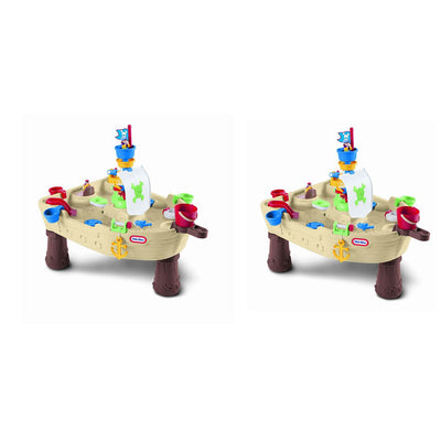 Little Tikes Anchors Away Pirate Ship Outdoor Play Water Table (2 Pack)
