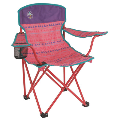 Coleman Kids Camping Quad Chair, Tribal Pink/Purple & Teal/Orange (2 Pack)