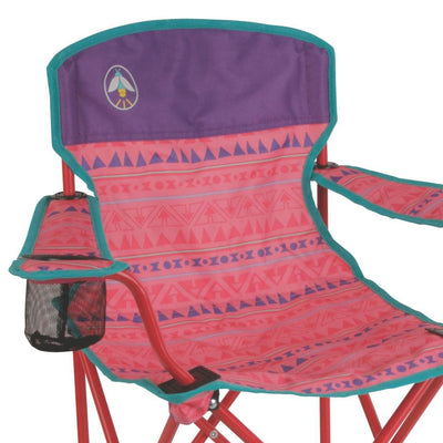 Coleman Kids Camping Quad Chair, Tribal Pink/Purple & Teal/Orange (2 Pack)