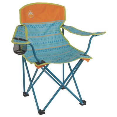 Coleman Kids Camping Quad Chair, Tribal Pink/Purple & Teal/Orange (2 Pack)