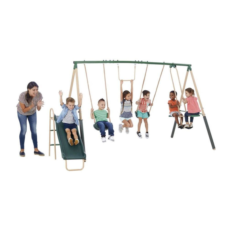 XDP Recreation Childrens Outdoor Metal Play Swing Set Swing Set & Anchor Kit