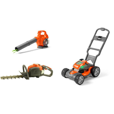 Husqvarna Kids Battery Operated Toy Leaf Blower, Lawn Mower & Hedge Trimmer