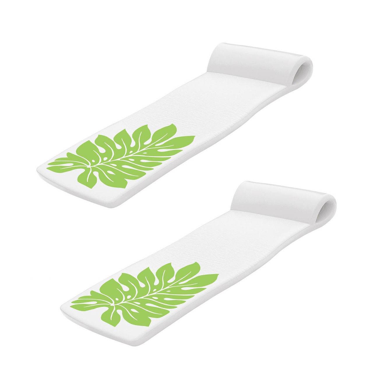 Texas Recreation Sunsation 70 In. Foam Raft Lounger Pool Float, White (2 Pack) - VMInnovations