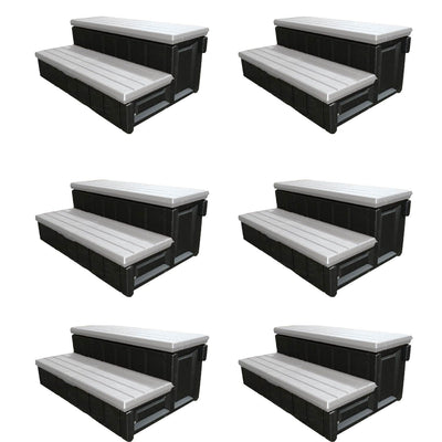 Leisure Accents 36 Inch Long Deluxe Spa Hot Tub Steps, Gray and Black (6 Pack) - VMInnovations