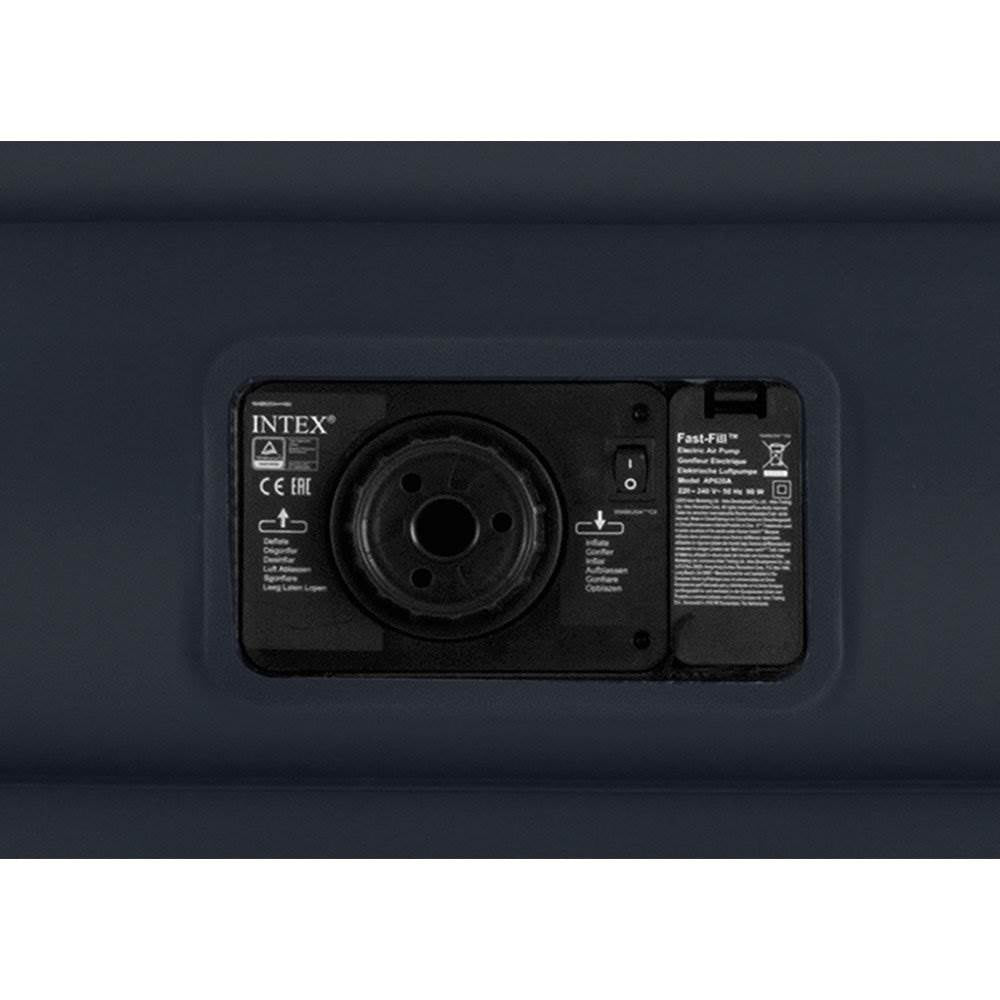 Intex Deluxe Raised Airbed Mattress with Built-In Pump, Queen & Fitted Cover