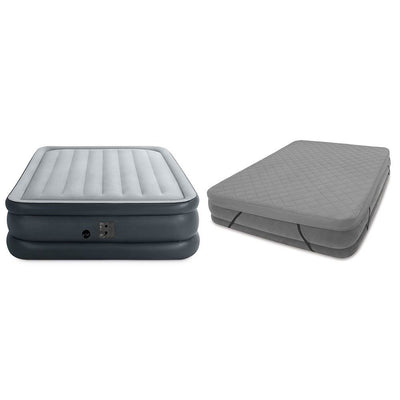 Intex Dura Beam Standard Series Essential Rest Airbed w/ Pump, Queen & Cover