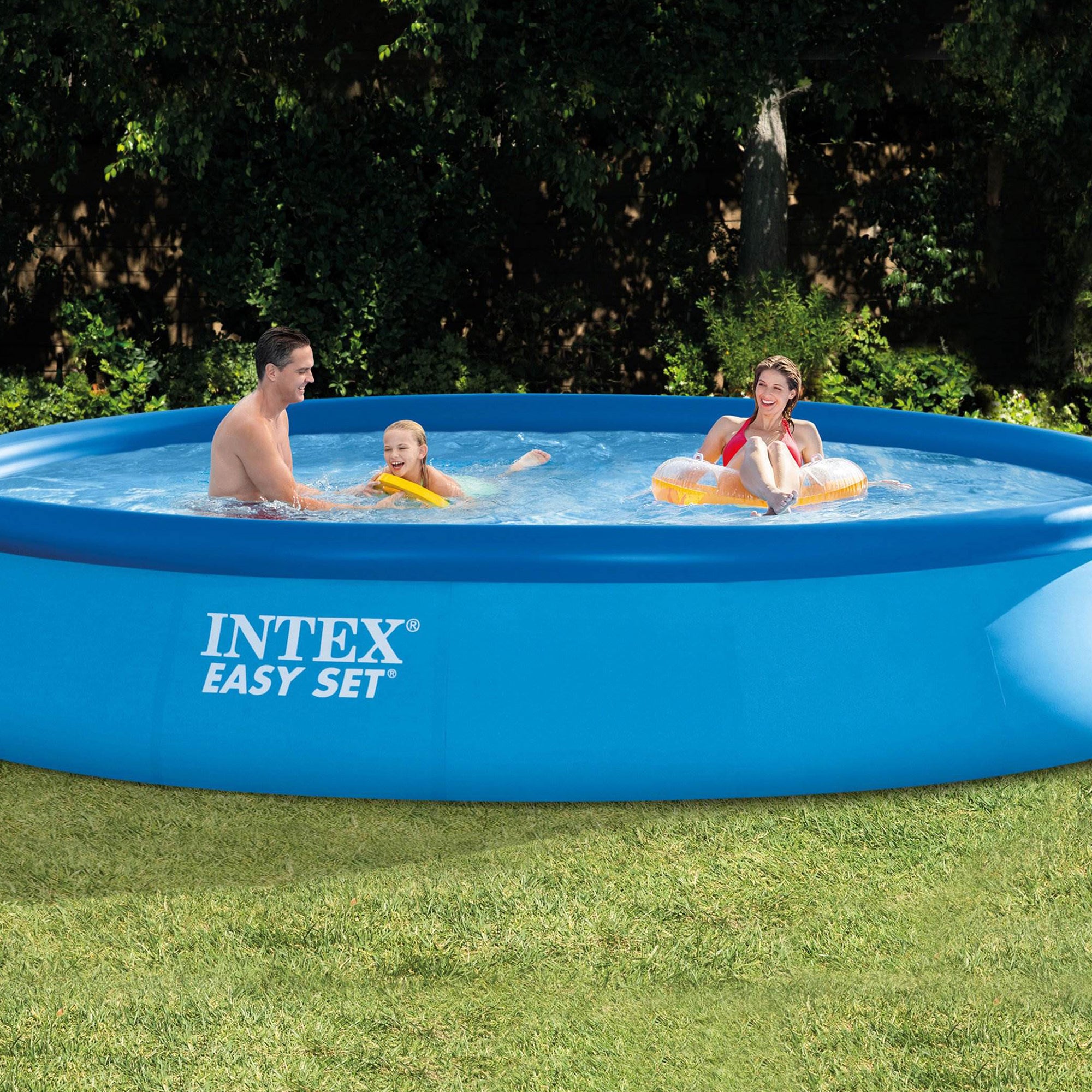 Intex 15ft x 33in Above Ground Swimming Pool, Filter Pump and Vinyl Solar Cover - VMInnovations