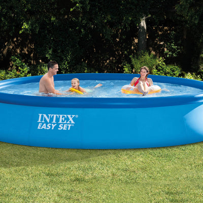 Intex 15ft x 33in Above Ground Swimming Pool, Filter Pump and Vinyl Solar Cover - VMInnovations