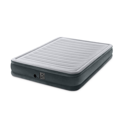 Intex Dura Beam Mid Rise Airbed Mattress with Built In Pump, Queen & Cover