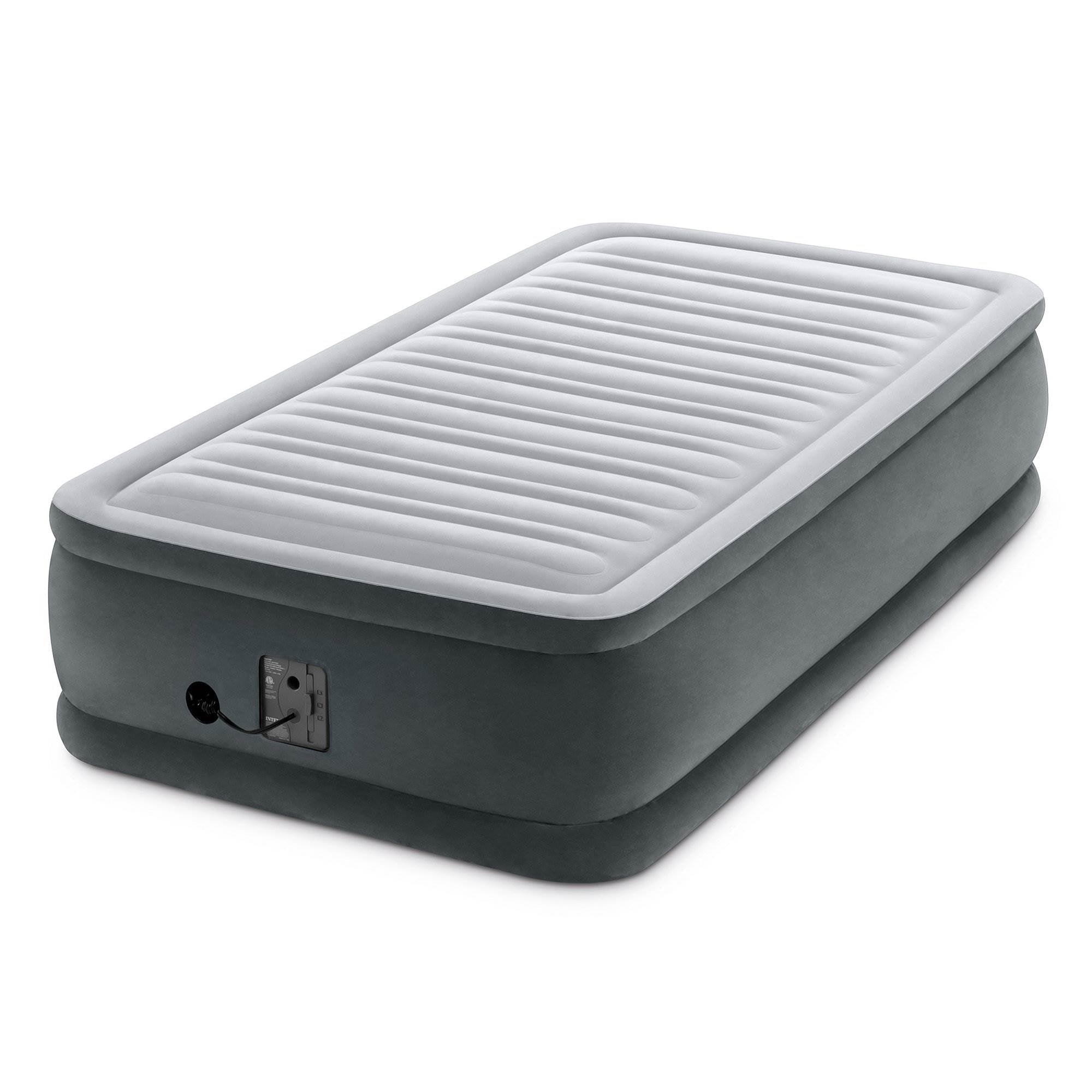 Intex Dura Beam Plus Elevated Airbed Mattress with Built in Pump, Twin & Cover