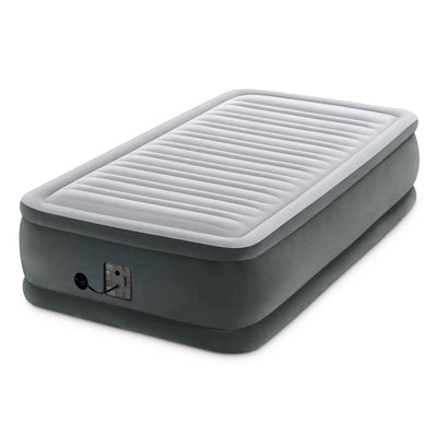 Intex Dura Beam Plus Elevated Airbed Mattress with Built in Pump, Twin & Cover