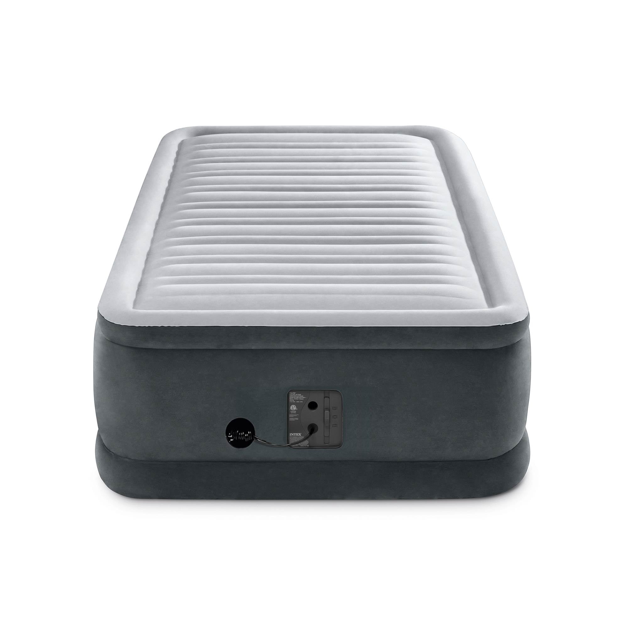 Intex Dura Beam Plus Elevated Airbed Mattress with Built in Pump, Twin & Cover