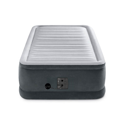 Intex Dura Beam Plus Elevated Airbed Mattress with Built in Pump, Twin & Cover
