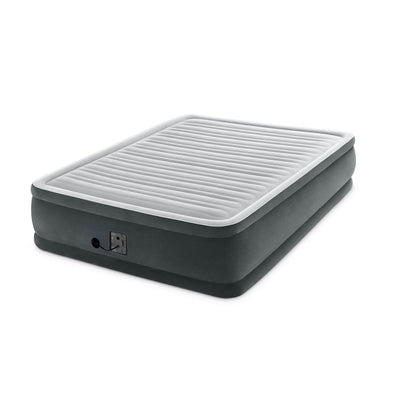 Intex Dura Beam Plus Elevated Airbed Mattress with Built In Pump, Queen & Cover