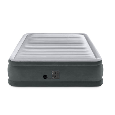 Intex Dura Beam Plus Elevated Airbed Mattress with Built In Pump, Queen & Cover