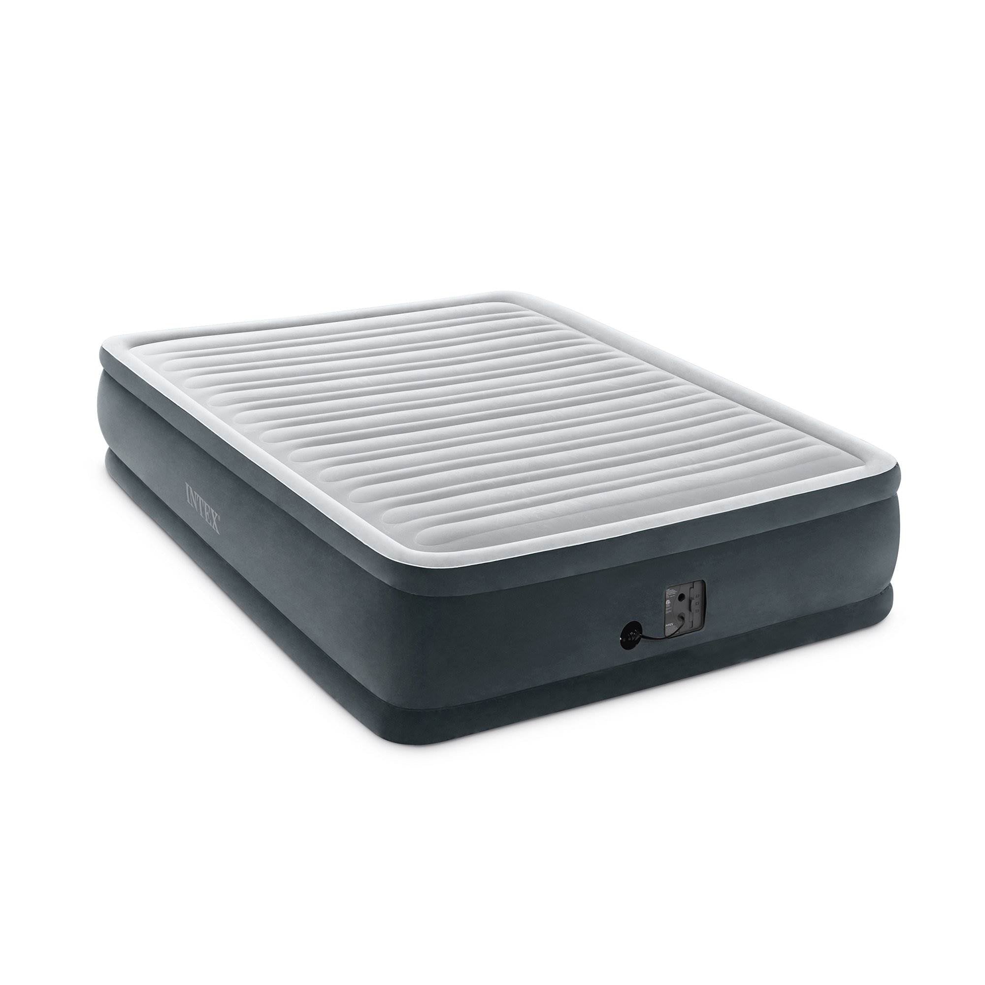 Intex Dura Beam Plus Elevated Airbed Mattress with Built In Pump, Queen & Cover