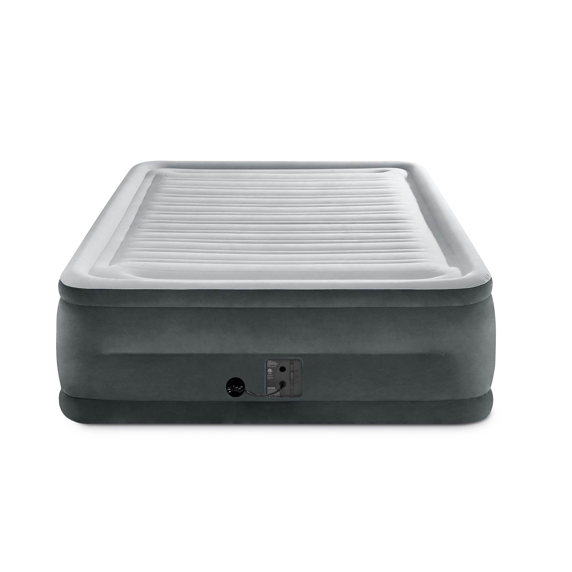 Intex Comfort Plush High Rise Airbed Mattress, Queen & Fitted Quilted Cover