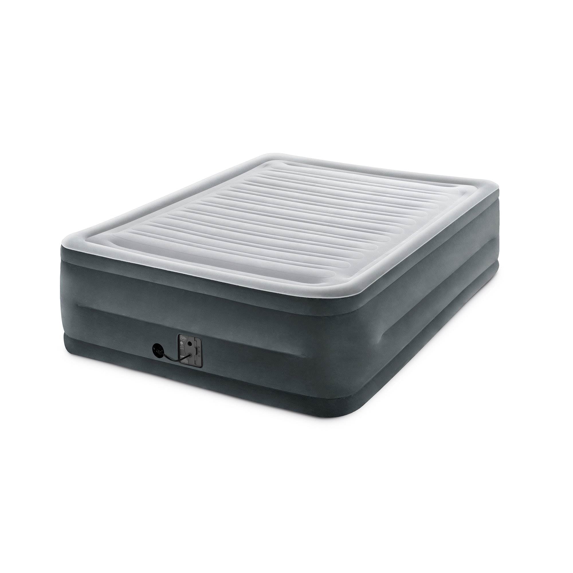 Intex Comfort Plush High Rise Airbed Mattress, Queen & Fitted Quilted Cover